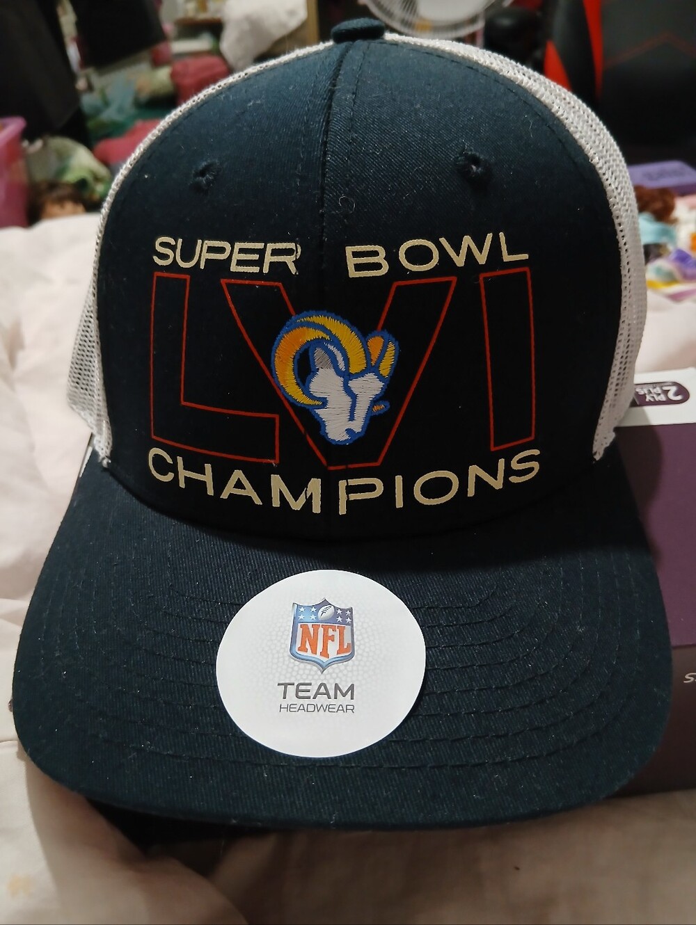 LA Rams Super Bowl LVI Champions NFL Team Headwear Snapback Mesh Back Hat NWT